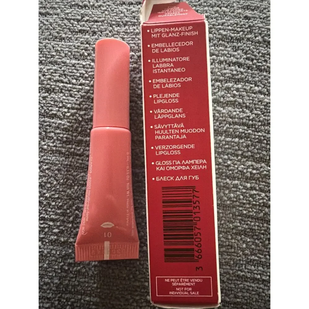 Clarins Instant Light Natural Lip Perfector 01 Travel Size 0.15 oz New White Box